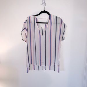 Caramela Pink and Blue Stripped Top